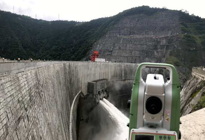 徠卡TZ05全站儀拱壩弦長觀測，賦能水電大壩防洪
